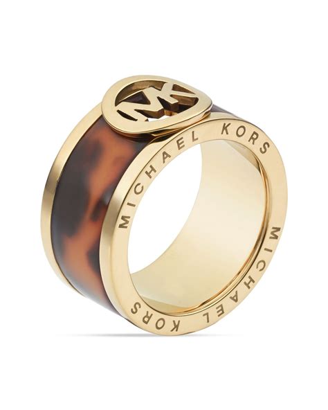 michael kors tortoise ring|Gold.